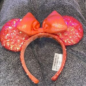 Disney Orange Sequin Minnie Ears Headband